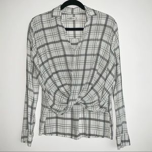 A&F Cross-Front Blouse (B&W)